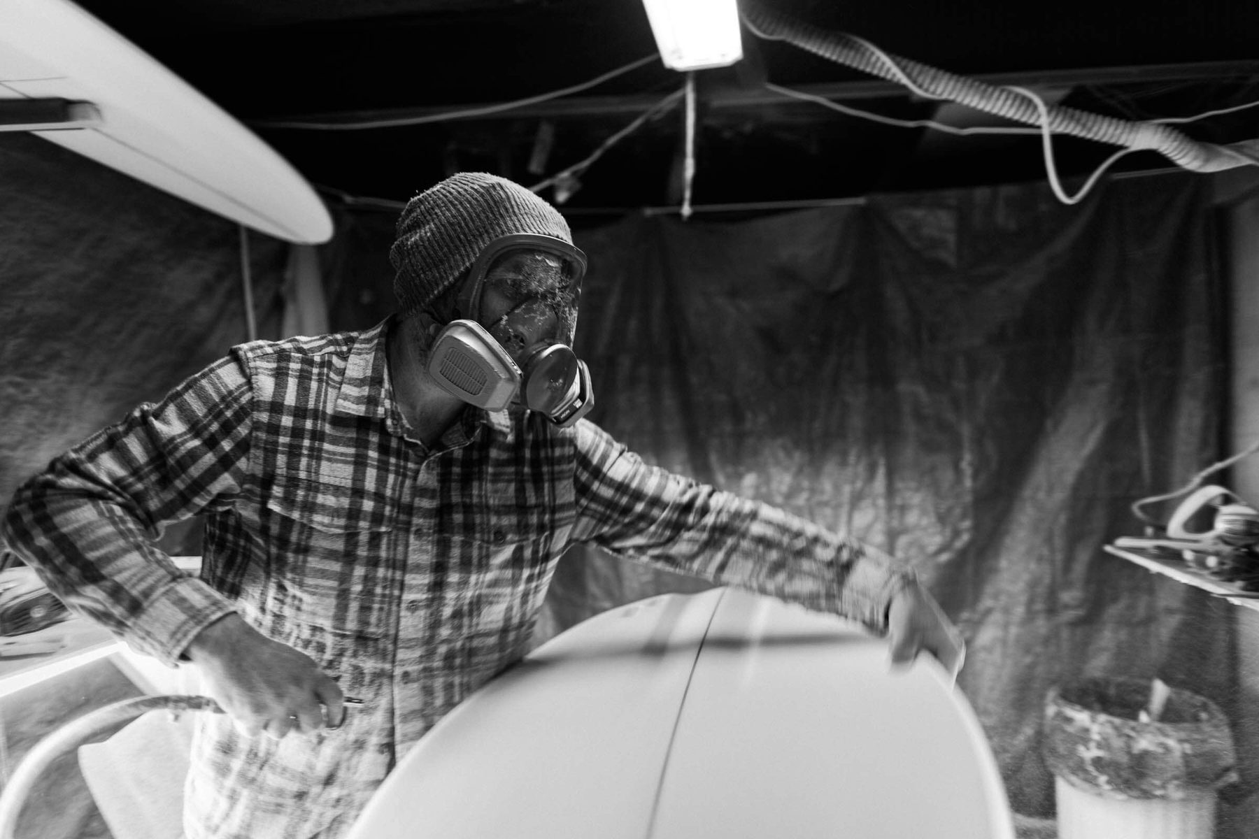 Nick at work shaping a board
